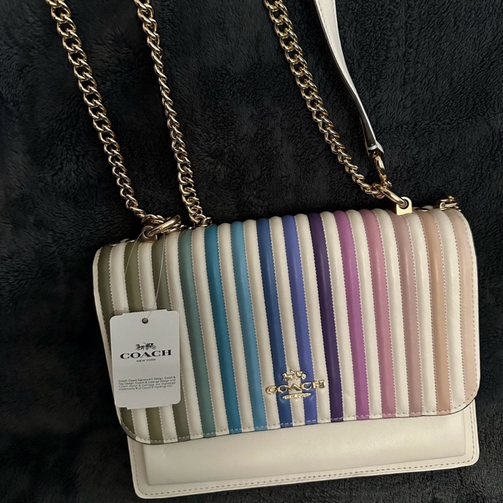 Coach Pastel Striped Shoulder Bag